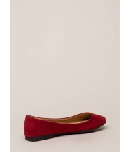 CheapChic Ground Rules Faux Suede Ballet Flats Red