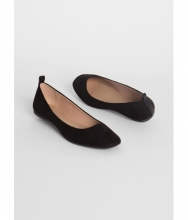 CheapChic Stay Cute Faux Suede Ballet Flats Black