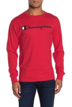 Champion Logo Print Long Sleeve T-Shirt SCARLET