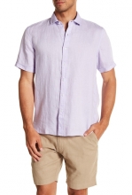 Toscano Short Sleeve Solid Woven Shirt LAVANDA