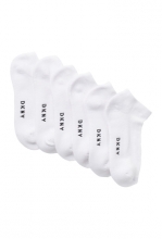 DKNY Low Cut Sport Socks - Pack of 6 ALL WHITE