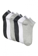DKNY Logo Welt Low Cut Socks - Pack of 6 WHITELT GREYBLK