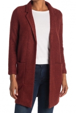ADY P Notched Collar Sweater Coat RED ROCK