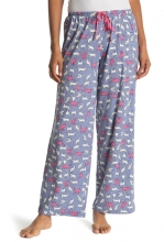 HUE Purring Cat Print Classic Pajama Pants COUNTRY BLUE