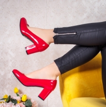 Pantofi dama cu toc rosii Locasia