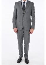 CORNELIANI CC COLLECTION pin check 3 piece waistcoat RESET suit GRAY