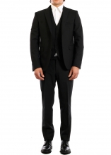 Tagliatore Three-Piece Suit In Wool Black