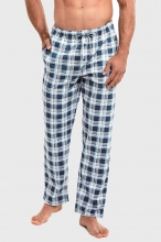 Pantalon pijama, model caroiat, albastru